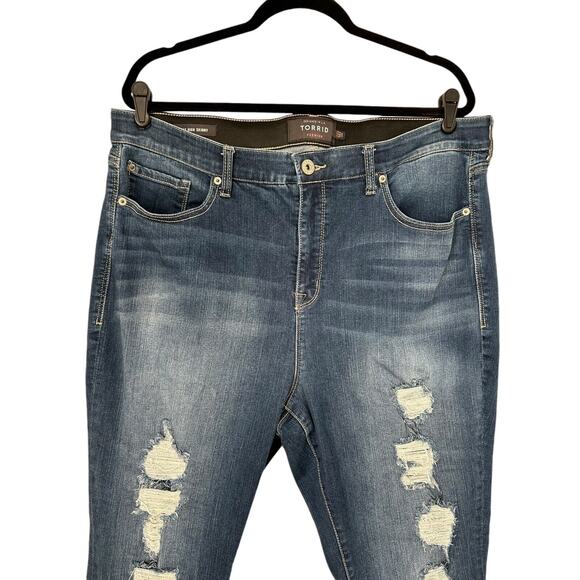 Torrid Jeans Womens Size 22S Premium Sky High Skinny Distressed Stretch Denim - Picture 2 of 13